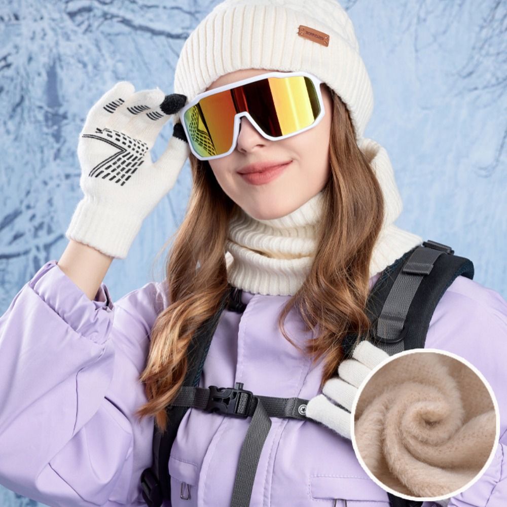 Wool Glove Lined - 3 pièces randonnée couleur unie chapeau