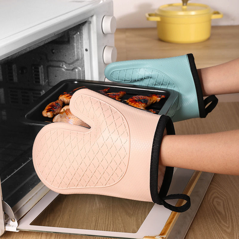 Oven Mitt Silicone - Gants d'isolation thermique 2 pièces, gants
