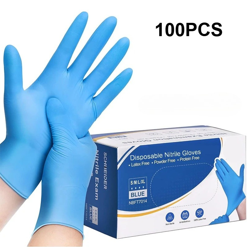 Nitrile Mechanic Glove - 100 gants jetables en nitrile bleu,