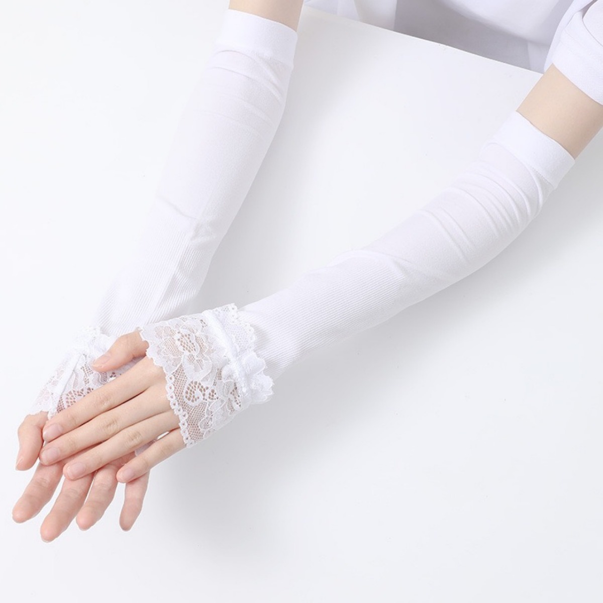 Fingerless Glove Knit - Manchettes longues élastiques pour femmes, gants