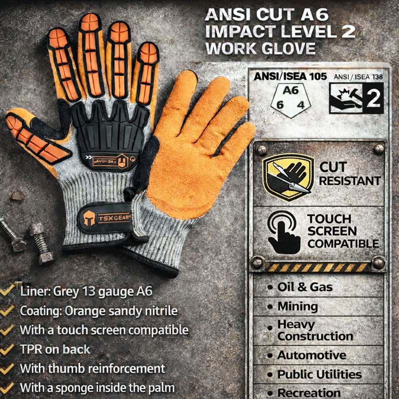 Nitrile Mechanic Glove - NMSafety Gants de travail anti-vibration résistants