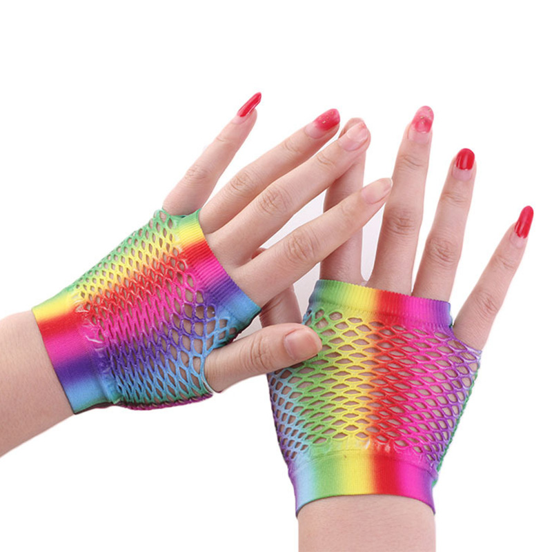 Fingerless Glove Knit - Gants courts en résille pour femmes,