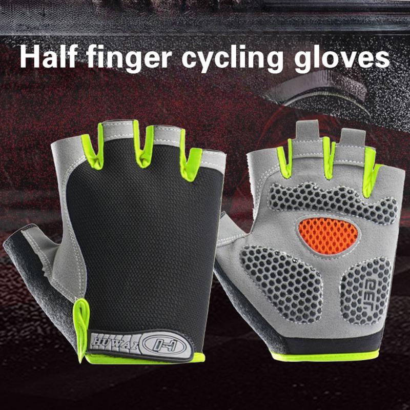 Fingerless Glove Knit - Gants de cyclisme demi-doigts antidérapants et