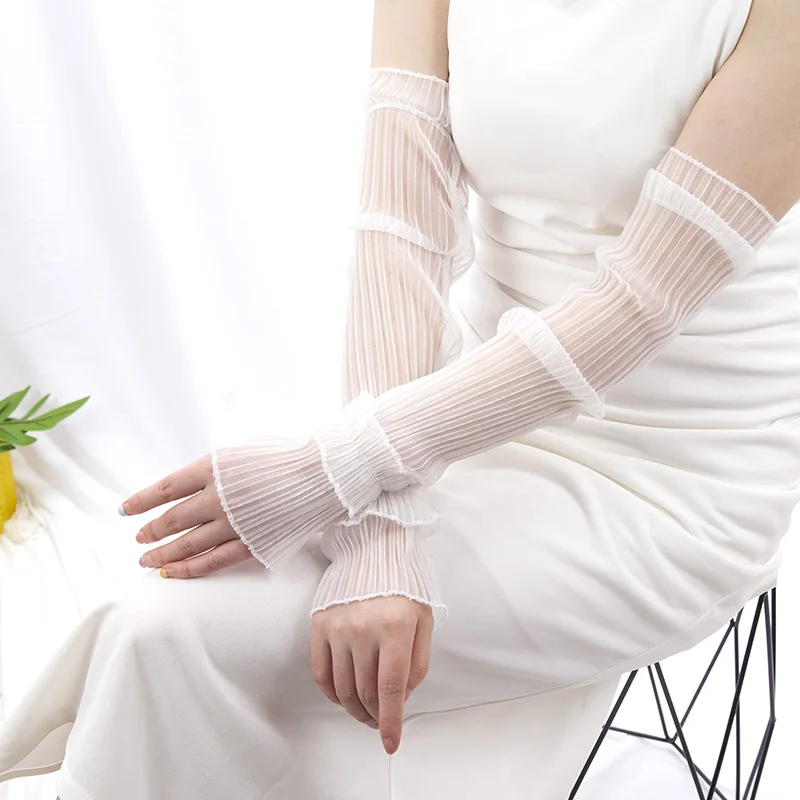 Fingerless Glove Knit - Gants longs d'été sans doigts pour