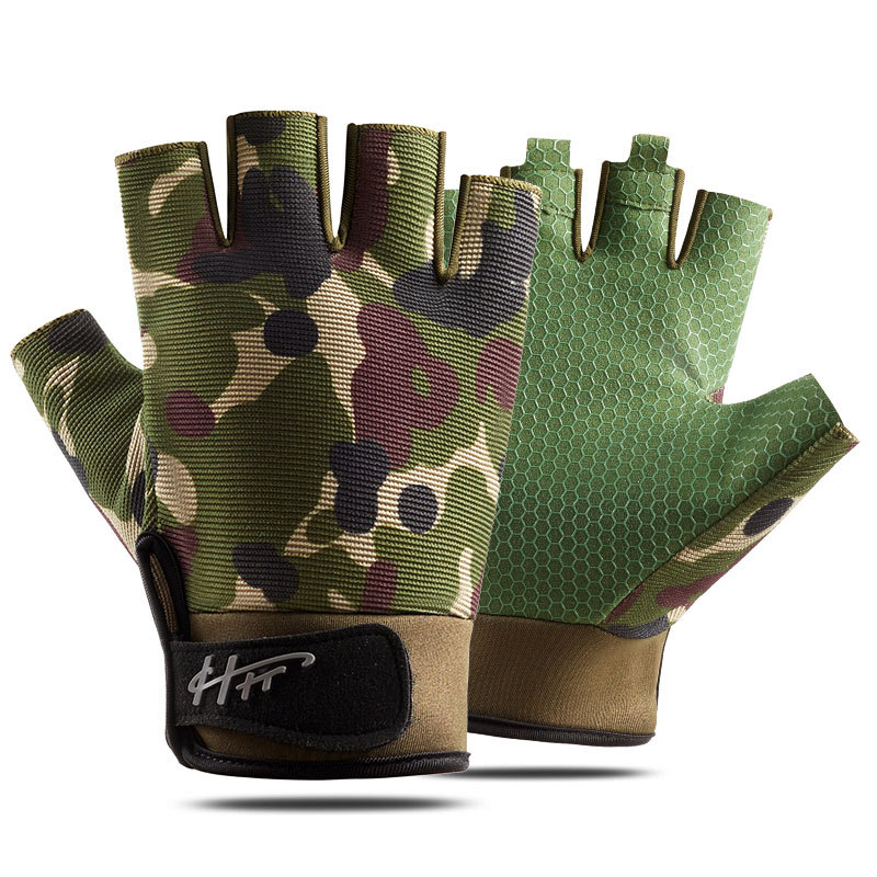 Cycling Glove Padded - Gants de pêche demi-doigt pour hommes