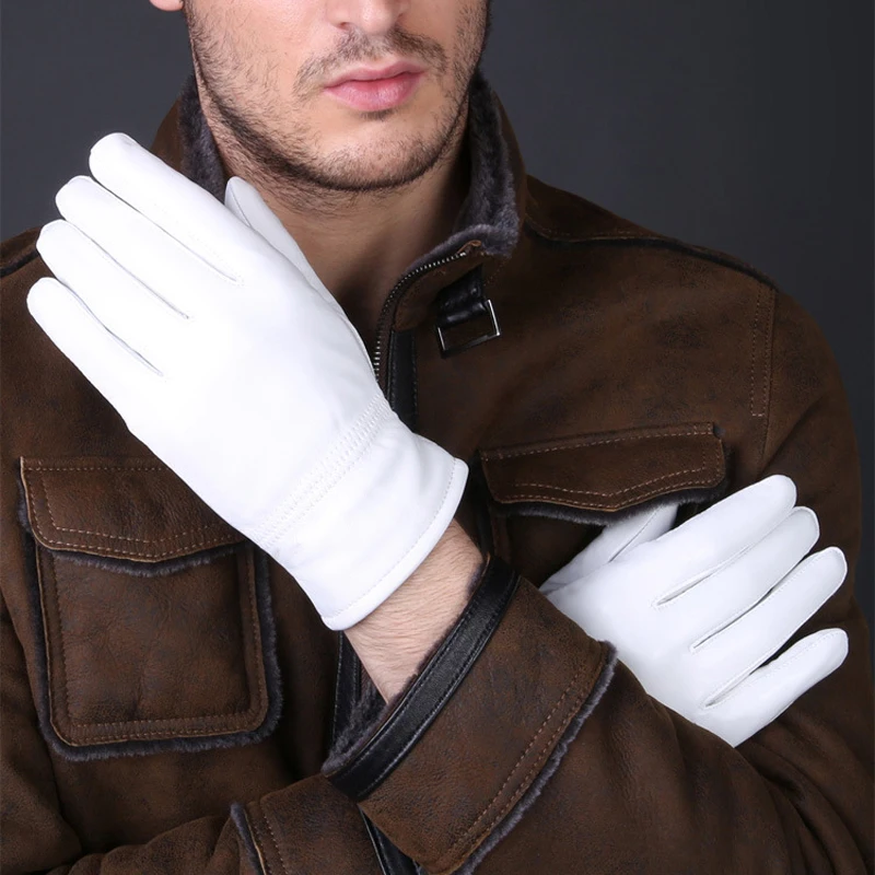 Gants blancs en cuir véritable - Leather Driving Glove avis et prix