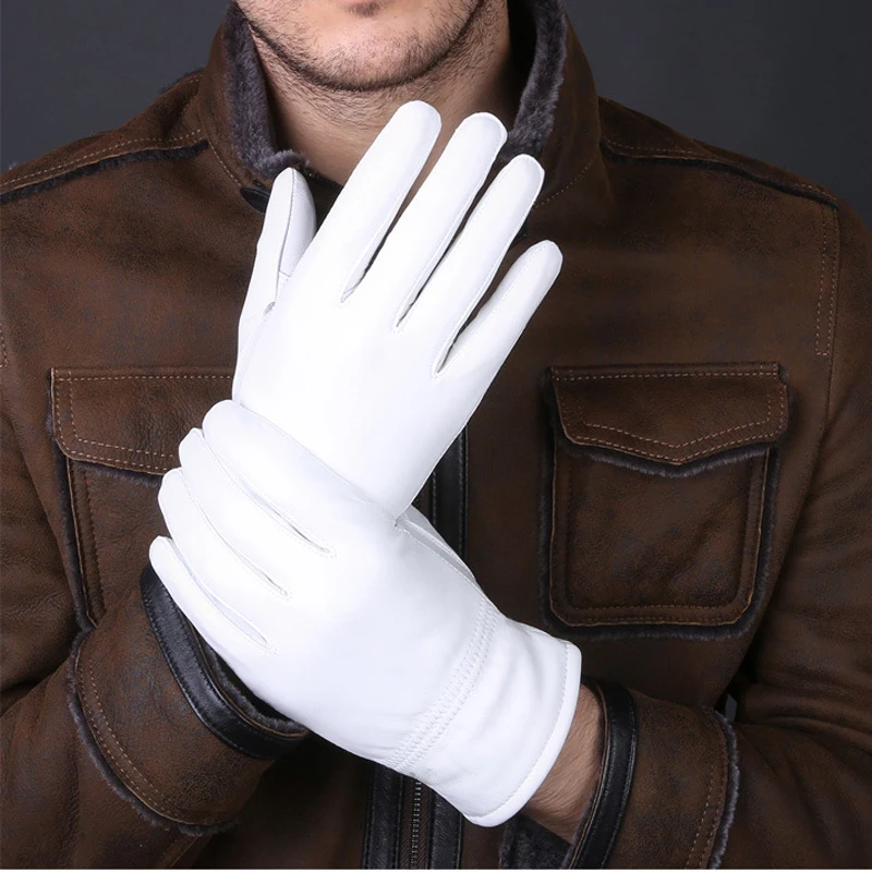 Gants blancs en cuir véritable - Leather Driving Glove avis et prix