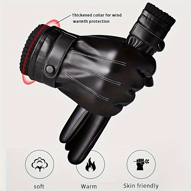 1 paire de gants d'hiver chaud - Leather Driving Glove avis et prix