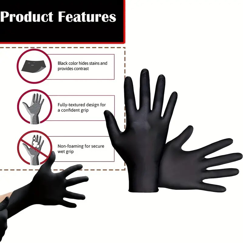 Gants en nitrile noirs jetable - Nitrile Mechanic Glove avis et prix