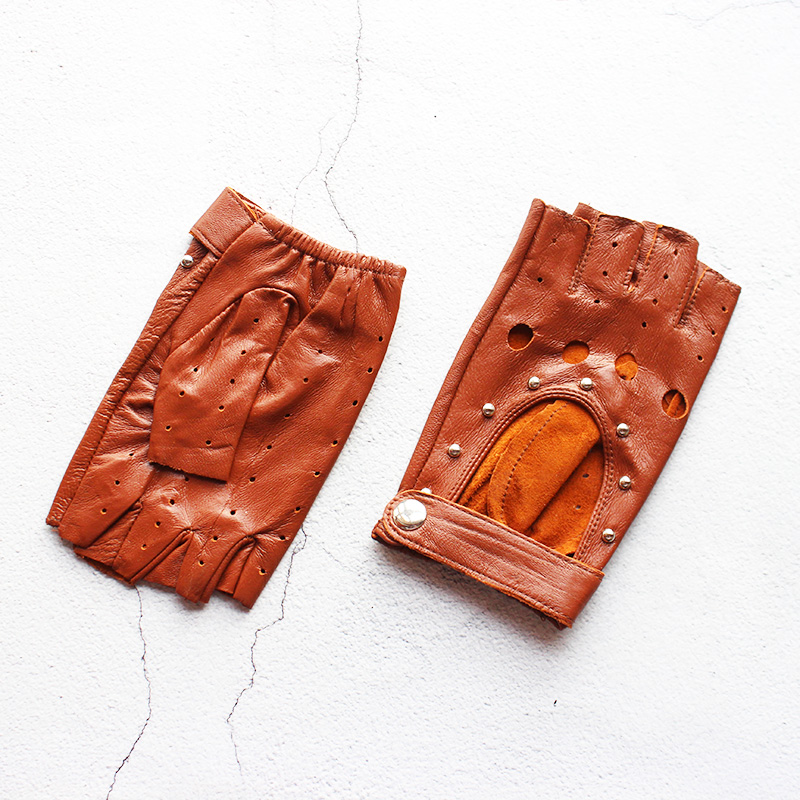 Gants en cuir demi-doigts pour - Leather Driving Glove avis et prix