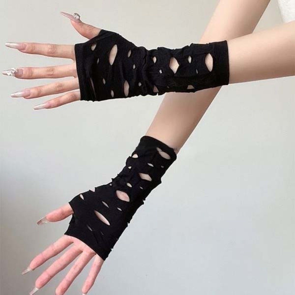 Manchettes de protection noire - Fingerless Glove Knit avis et prix