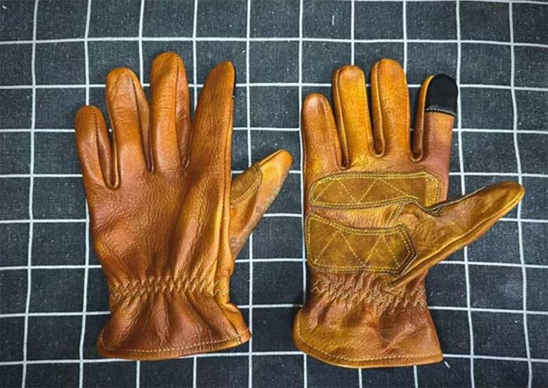 Gants de moto rétro en cuir vé - Motorcycle Glove Knuckle avis et prix